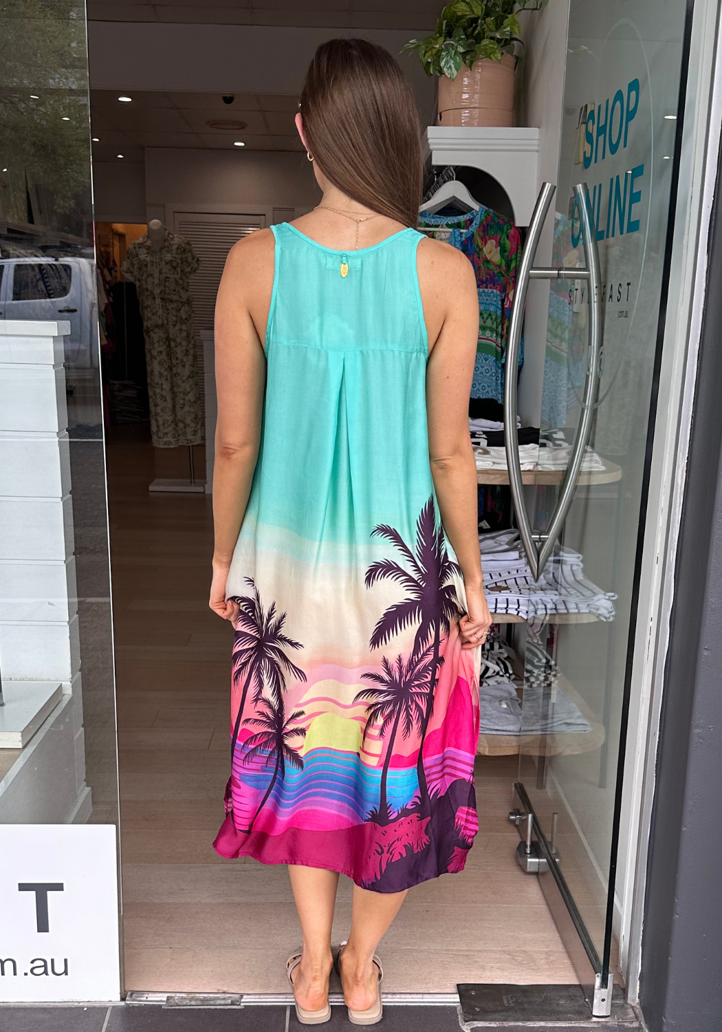 RUBYYAYA SUNDRESS - PALM PRINT