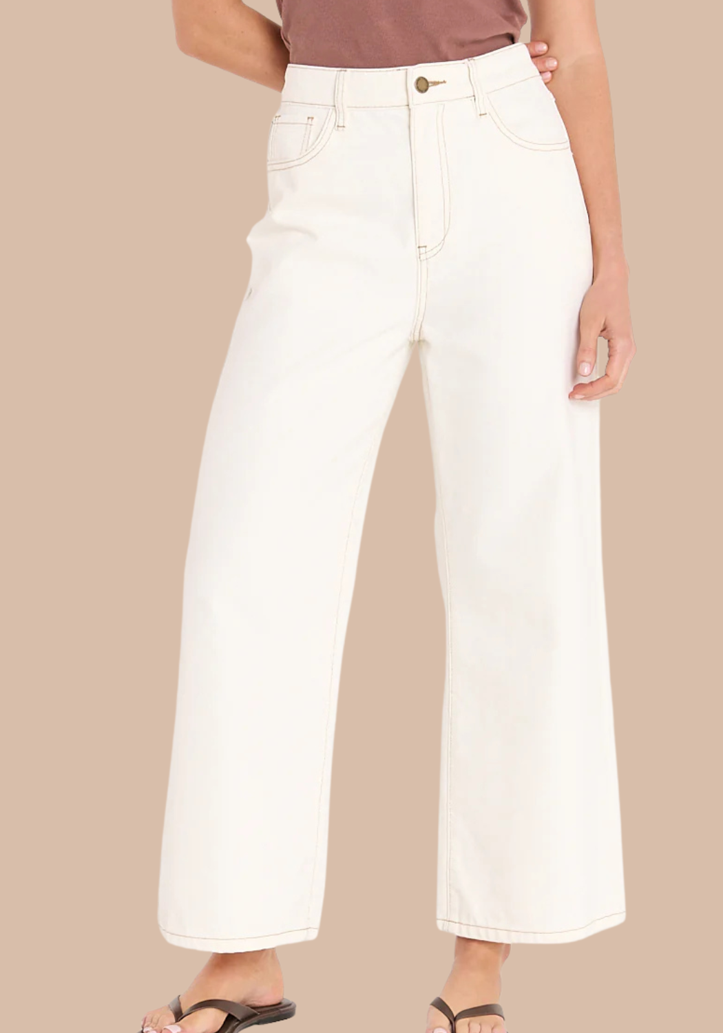 FEATHER + NOISE CASSIE CROPPED JEAN - CREAM