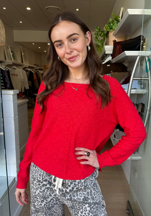 SACHA KNITTED TEE - RED