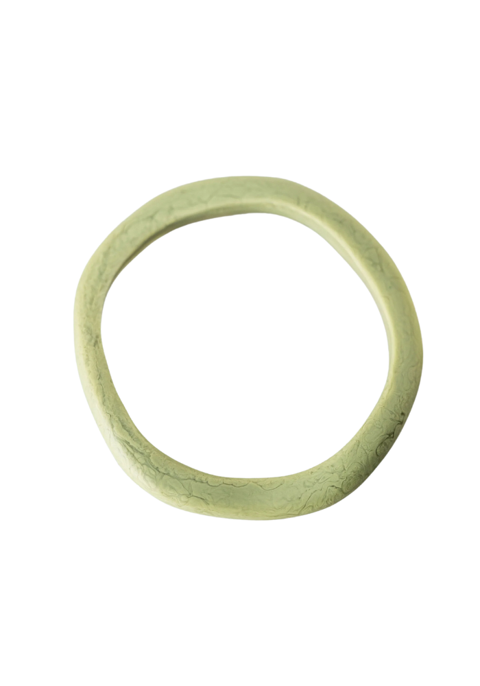 THIN WAVE RESIN STACKING BANGLE - MOSS