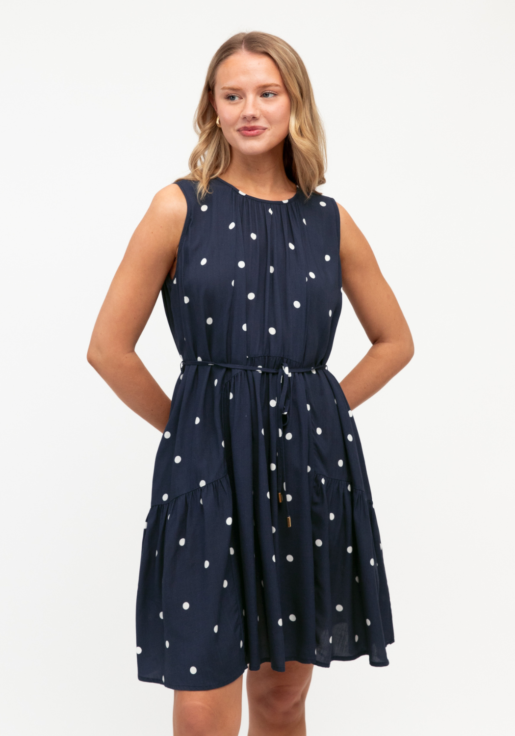 MIDNIGHT SPOT MINI DRESS - NAVY