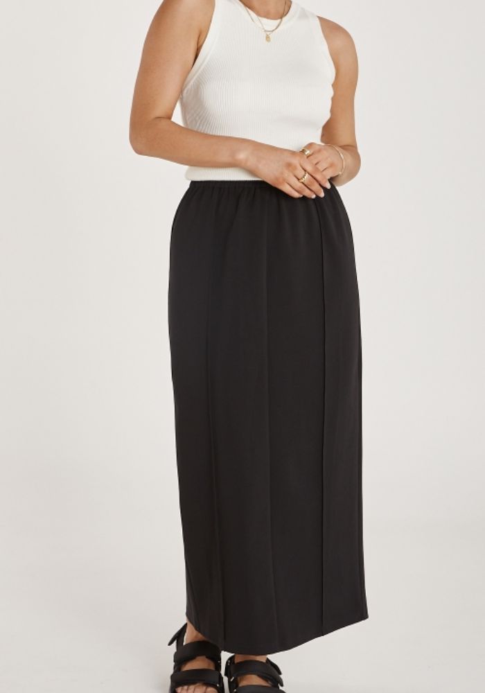 Load image into Gallery viewer, FEATHER + NOISE NOAH MAXI SKIRT - BLACK