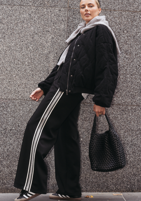 NOAH FULL LENGTH WIDE LEG PANT - LUXE BLACK