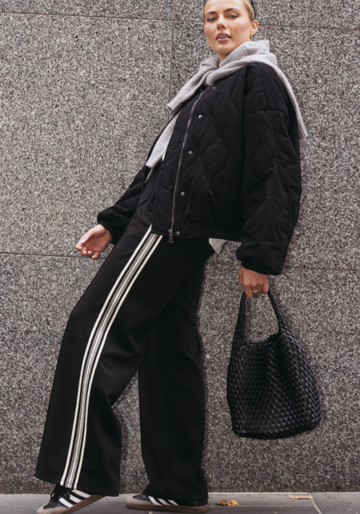 NOAH FULL LENGTH WIDE LEG PANT - LUXE BLACK