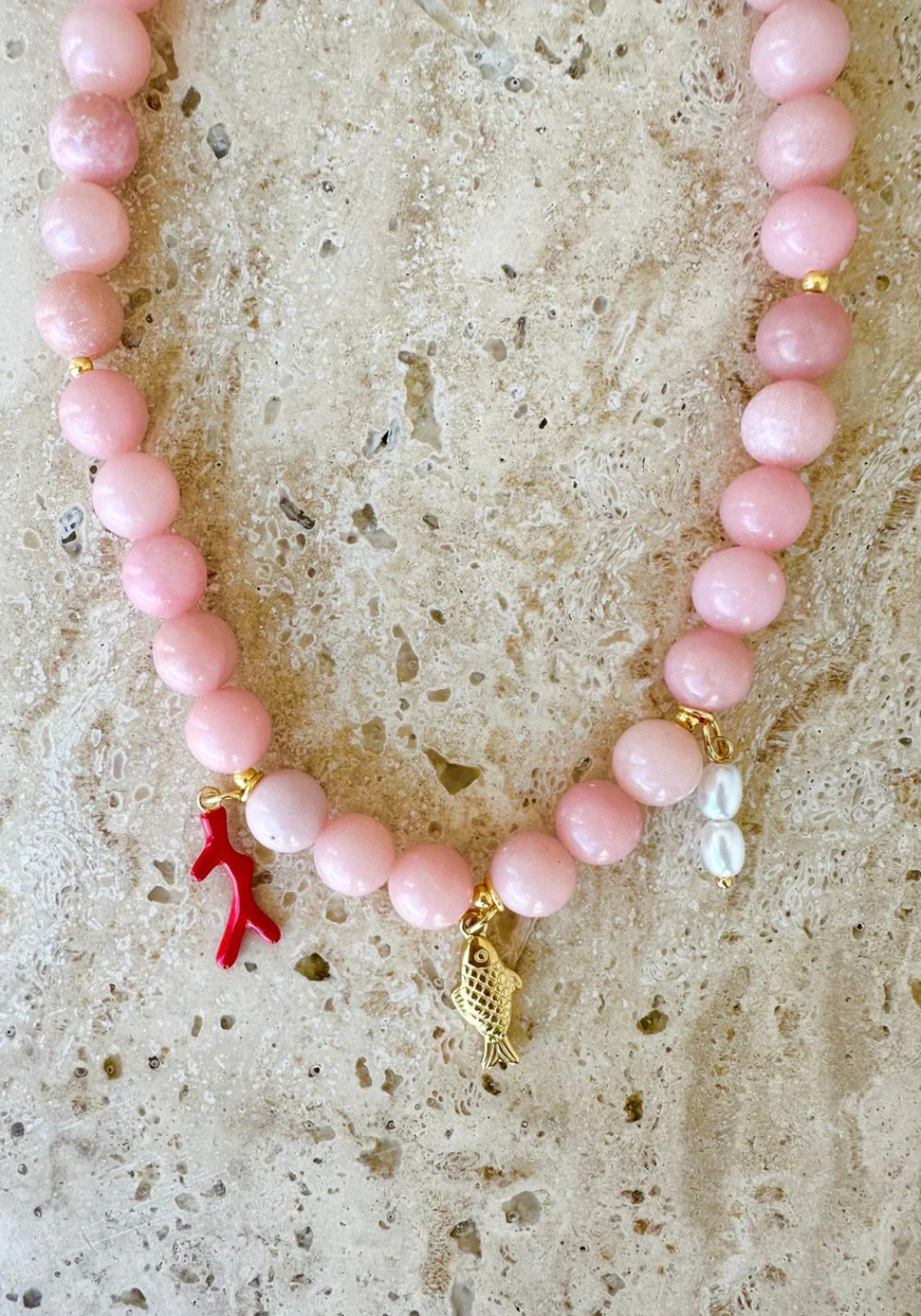 MOSK MELBOURNE SEA PENDANT NECKLACE - LIGHT PINK