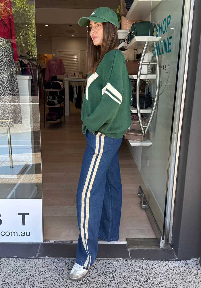 Load image into Gallery viewer, ROMY RACER JEANS - DARK DENIM
