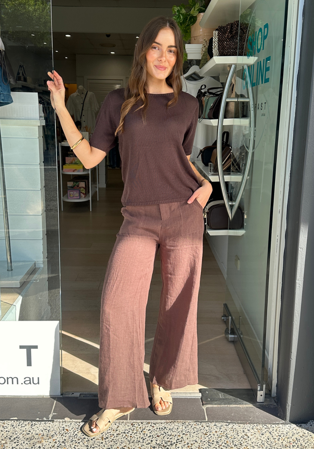 JUDE LINEN PANTS - CHOCOLATE