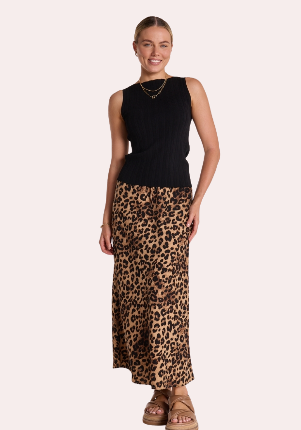 FEATHER + NOISE RILEY SKIRT - LEOPARD