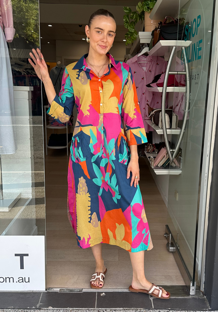 RUBYYAYA LOTUS BLOOM MIDI DRESS - MULTICOLOUR