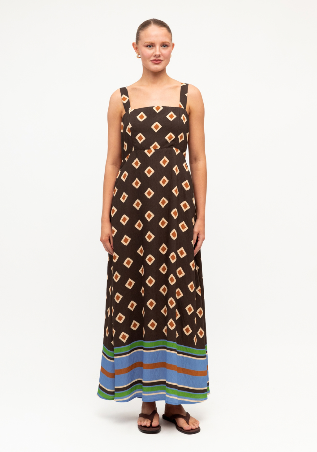 ZAHARA BORDER PRINT MAXI DRESS - RESORT GEO PRINT