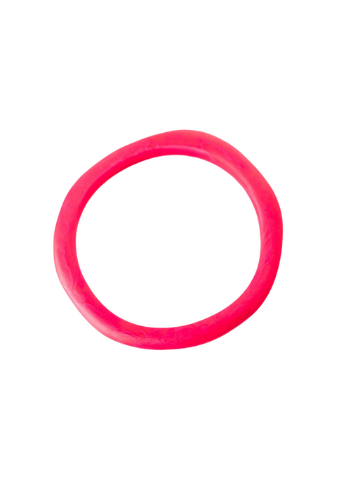 THIN WAVE RESIN STACKING BANGLE - HOT PINK