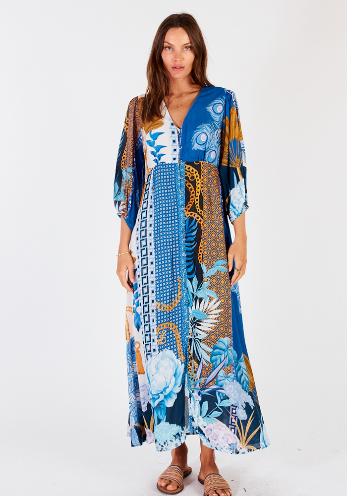 RAVELLO MAXI DRESS - BLUE PRINT