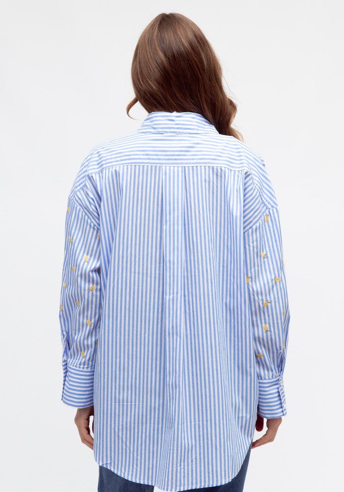 Load image into Gallery viewer, KIMMY BUTTON THROUGH SHIRT - BLUE STRIPE