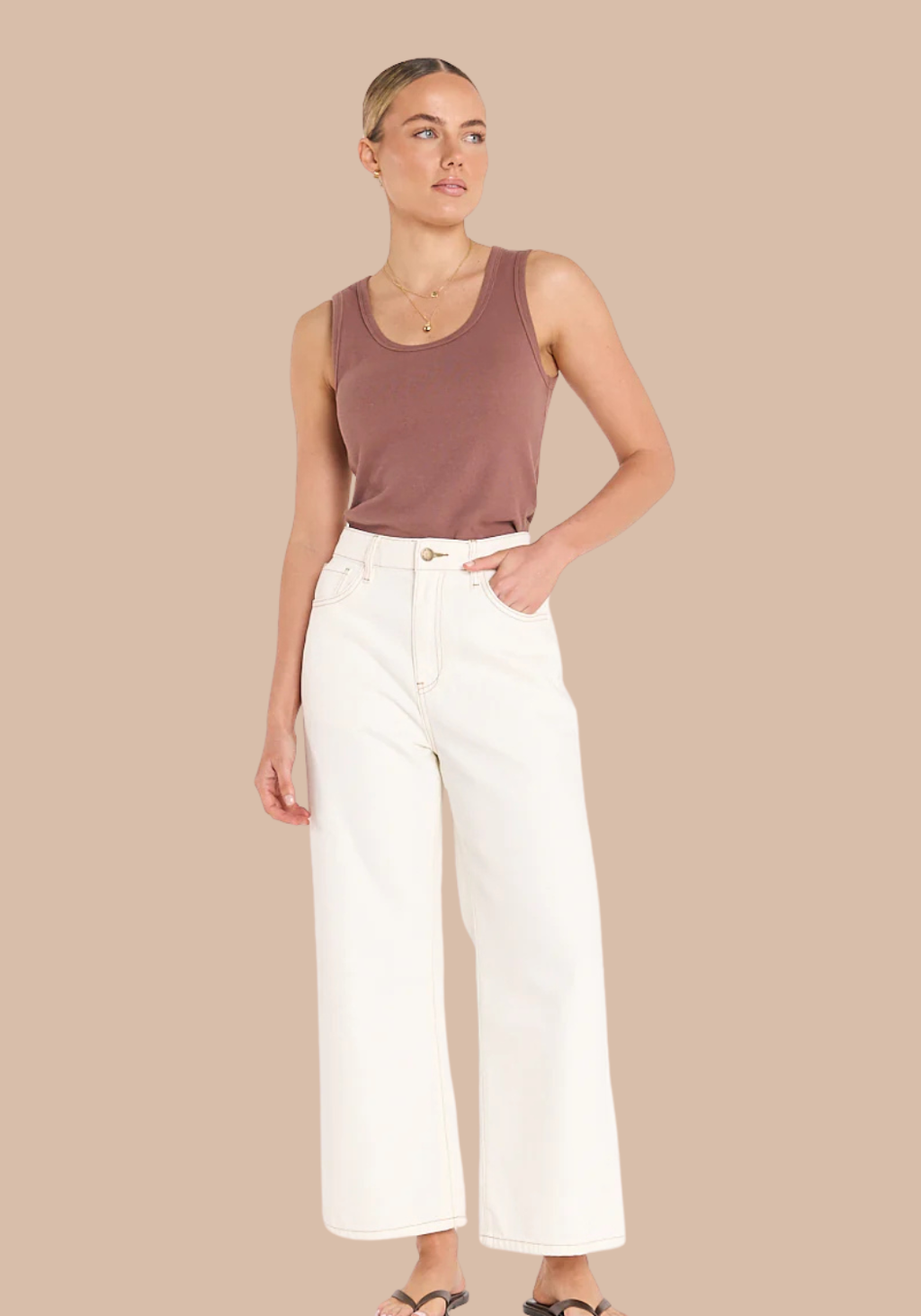 FEATHER + NOISE CASSIE CROPPED JEAN - CREAM
