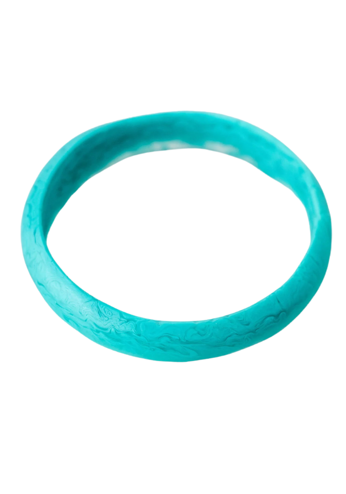 MEDIUM ORGANIC RESIN STACKING BANGLE - TEAL