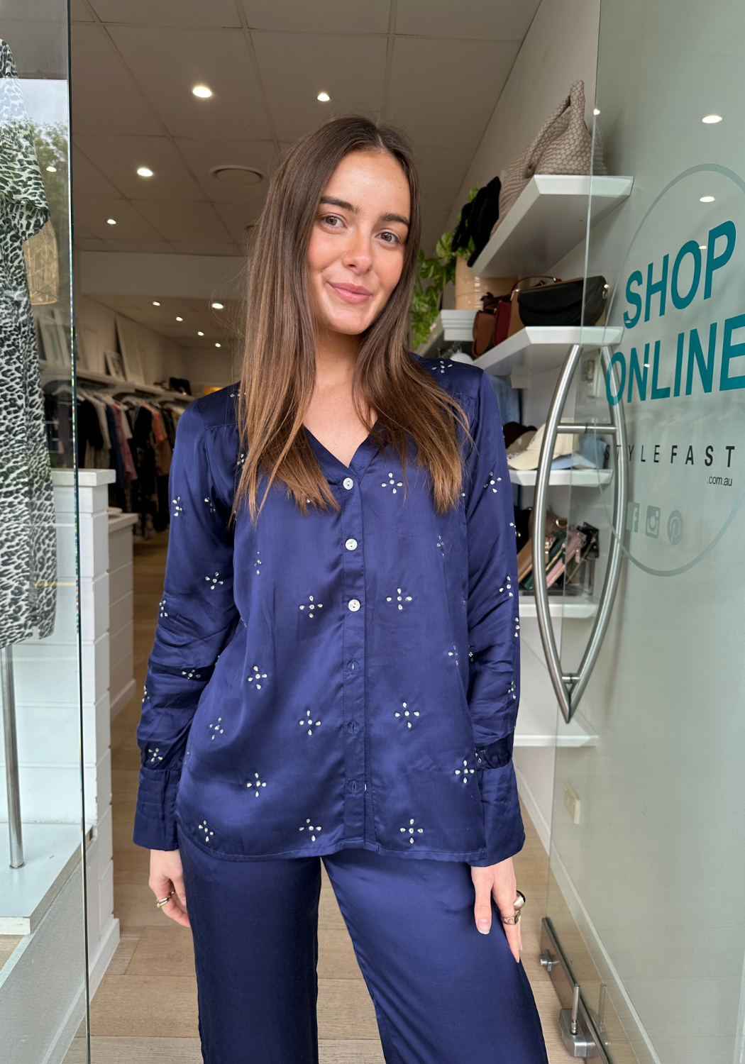RUBYYAYA MUNCHEN SHIRT - NAVY