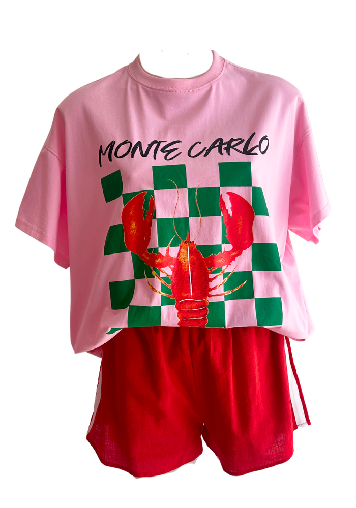 Load image into Gallery viewer, BY FRANKIE OVERSIZED TEE SHIRT SET - MONTE CARLO