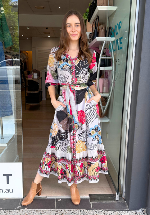 RUBYYAYA PERENNES DRESS - MULTI FLORAL