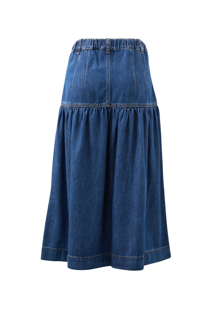 Load image into Gallery viewer, CERES LIFE DROP WAIST MIDI SKIRT - CAPSIAN BLUE
