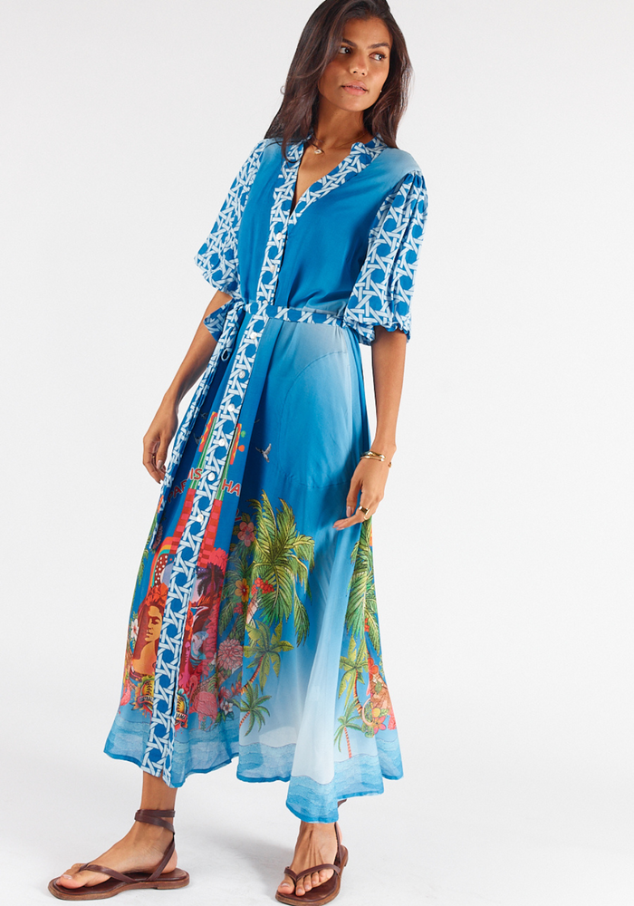 Load image into Gallery viewer, RUBYYAYA PARADIS MAXI DRESS - BLUE