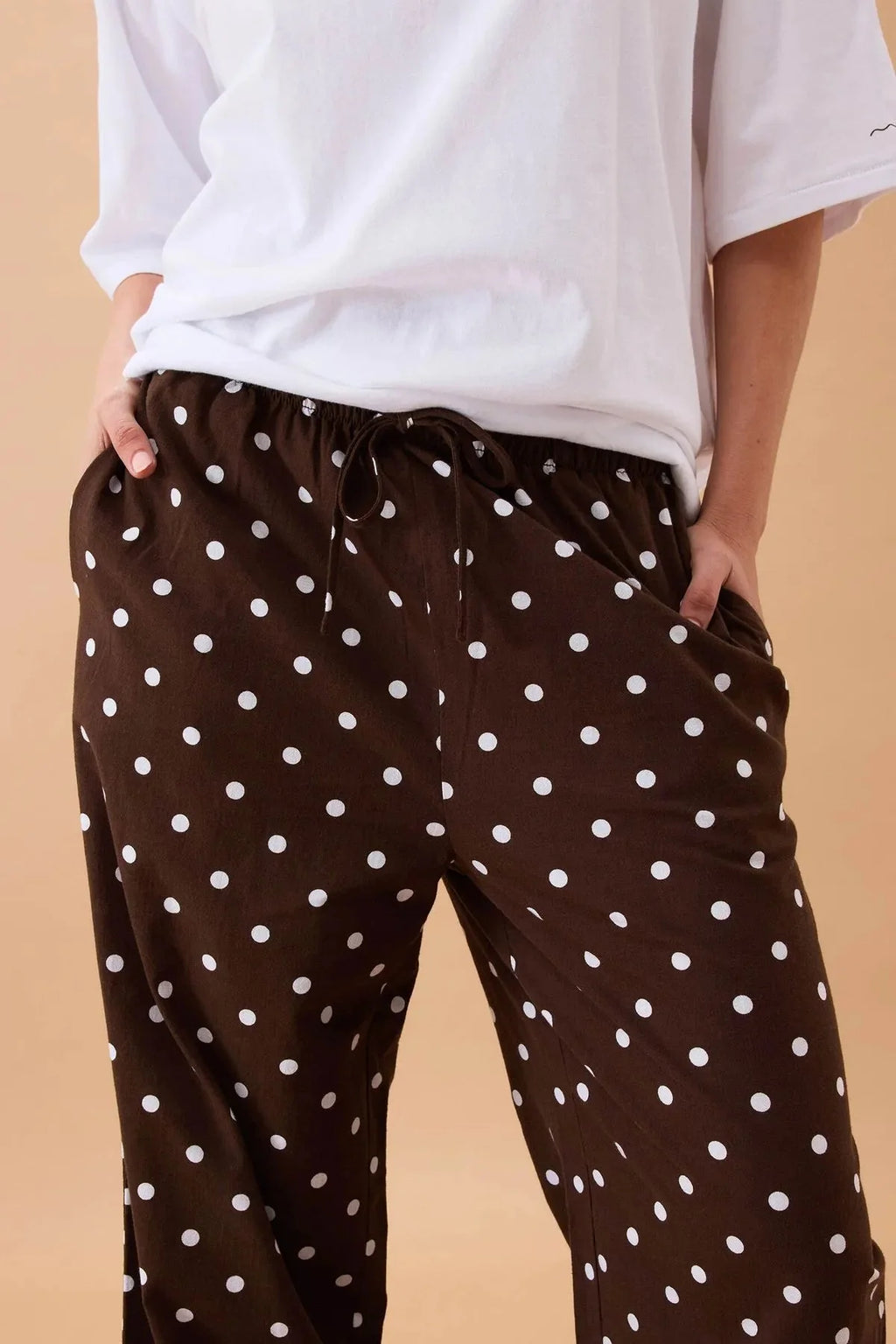 CERES LIFE RESORT PANT - CHOC POLKA DOT
