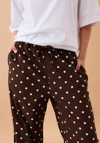 CERES LIFE RESORT PANT - CHOC POLKA DOT