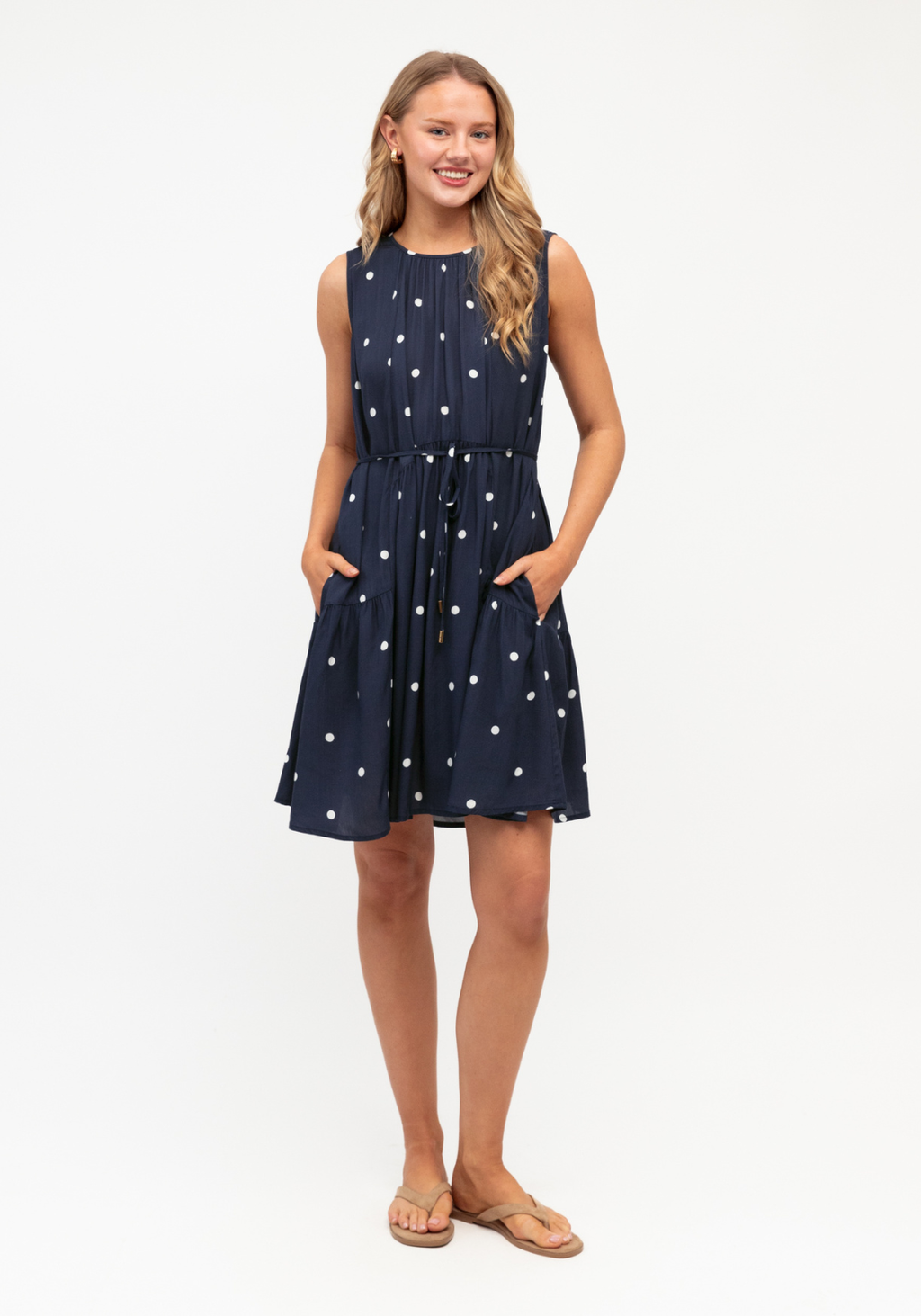 MIDNIGHT SPOT MINI DRESS - NAVY