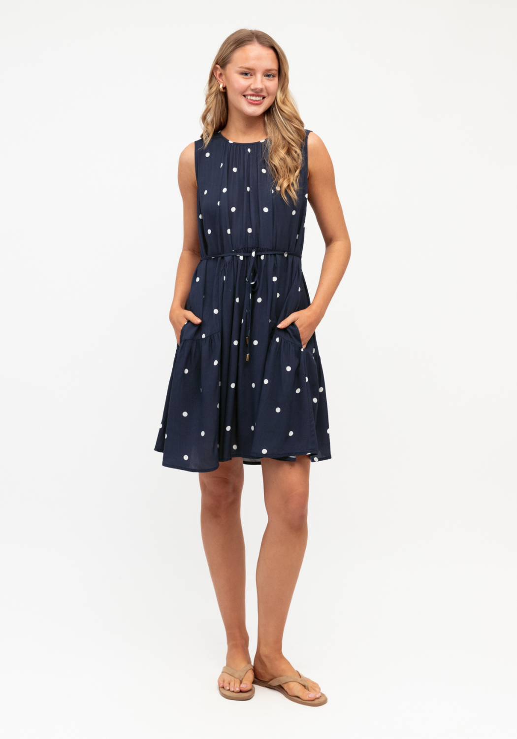 MIDNIGHT SPOT MINI DRESS - NAVY