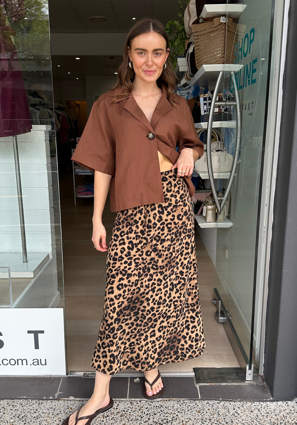 FEATHER + NOISE RILEY SKIRT - LEOPARD