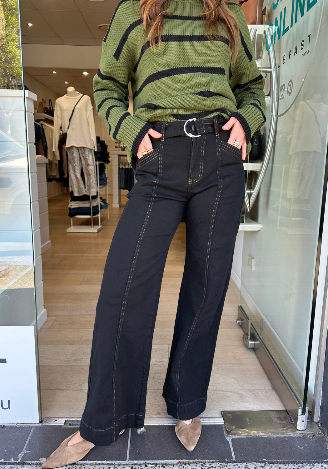 TYLER HIGH WAISTED WIDE LEG JEAN - BLACK