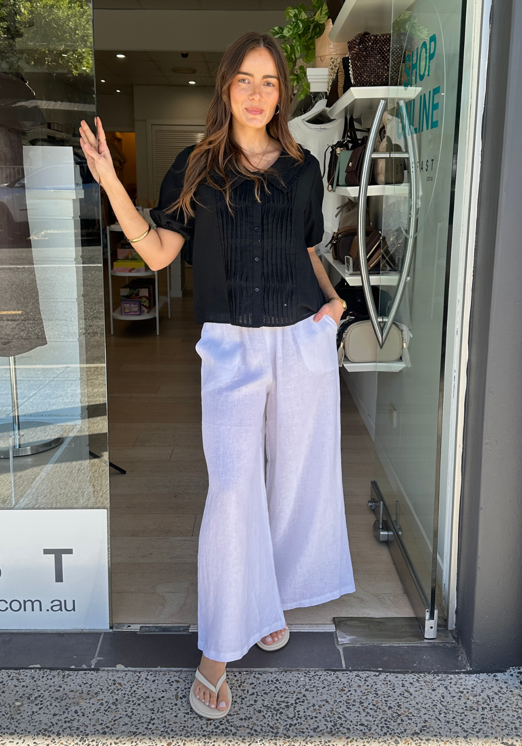 FEATHER + NOISE BETSY TOP - BLACK