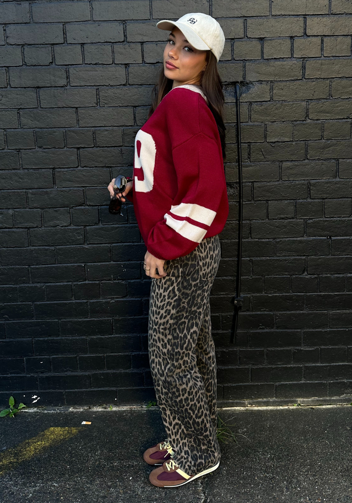 JORDAN STRAIGHT LEG JEANS - LEOPARD PRINT
