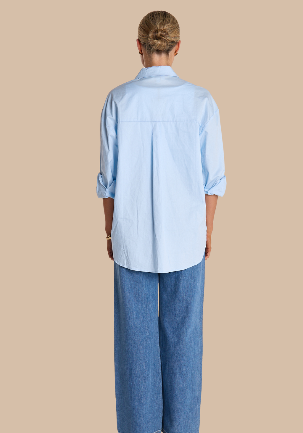 FEATHER + NOISE EVE COTTON SHIRT - POWDER BLUE