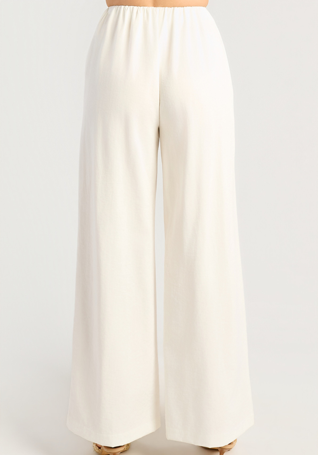 ALBA RUCHED WAIST DETAILED PANTS - WHITE