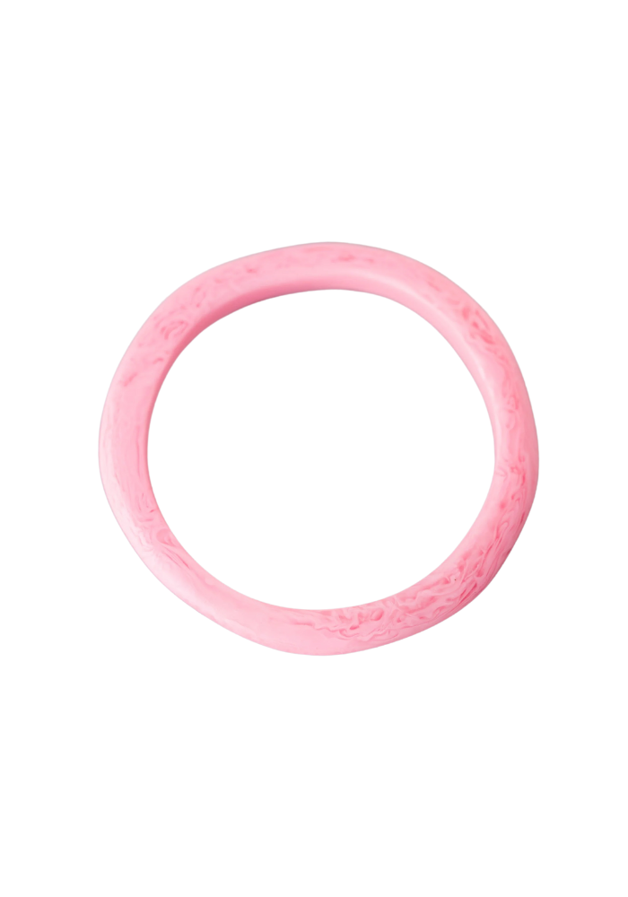 THIN WAVE RESIN STACKING BANGLE - LIGHT PINK