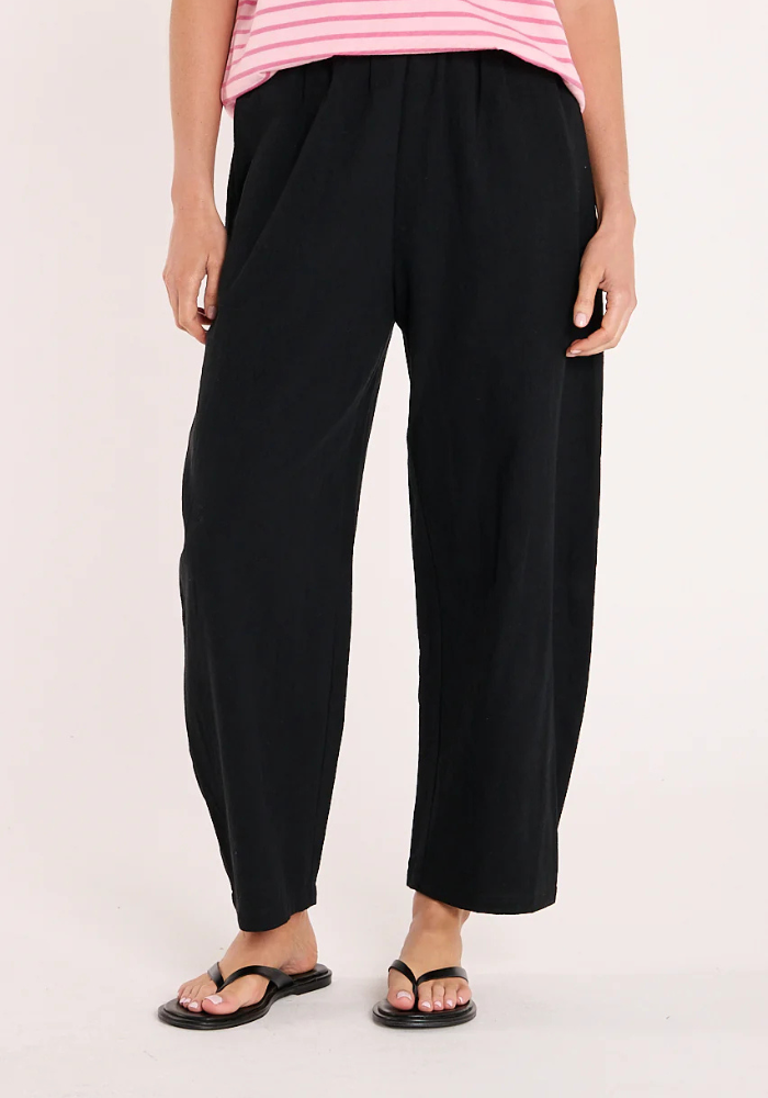 FEATHER + NOISE ELENOR BARREL PANT - BLACK