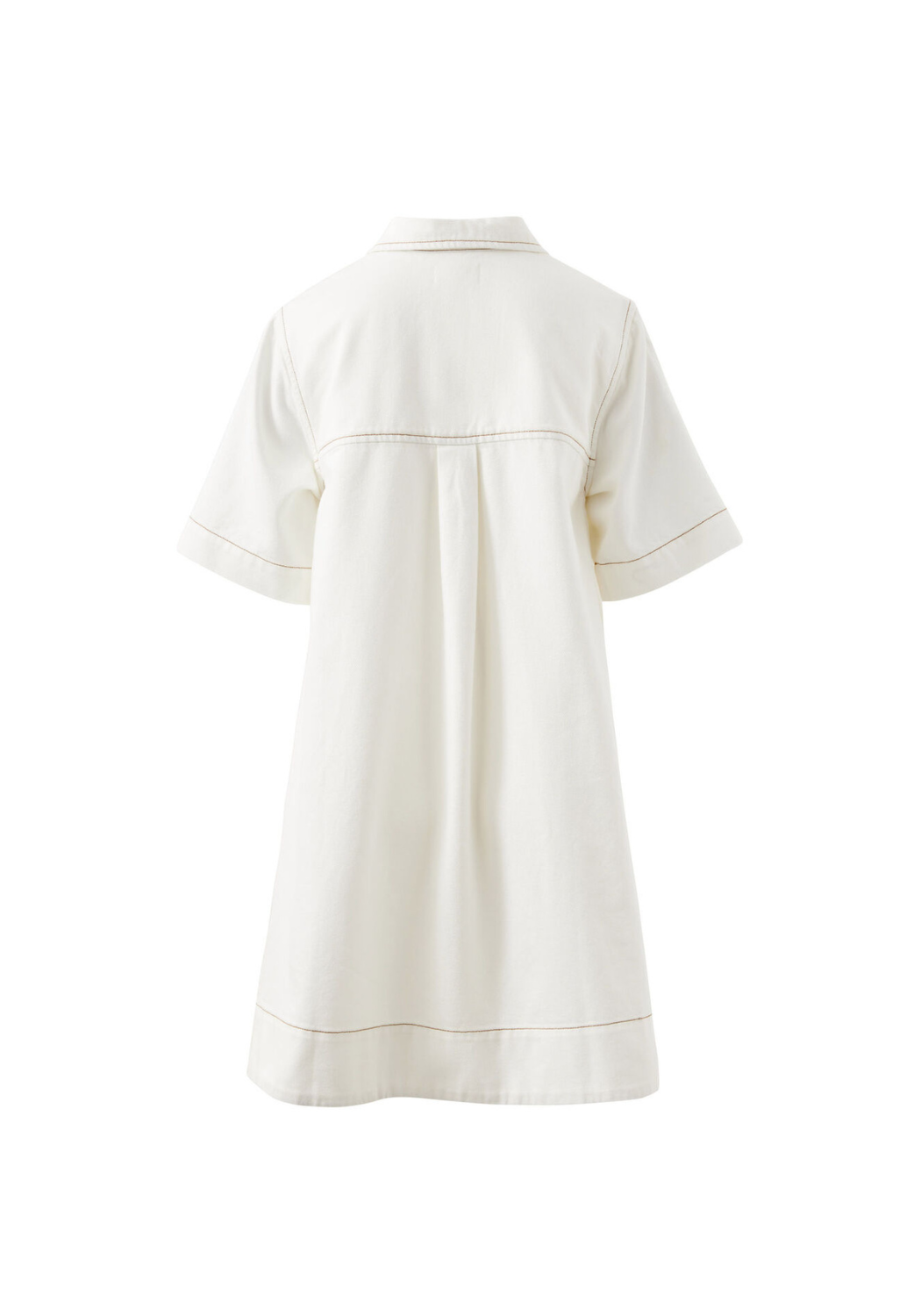 CERES LIFE MILLY SHORT SLEEVE MINI DRESS - FRESH ECRU