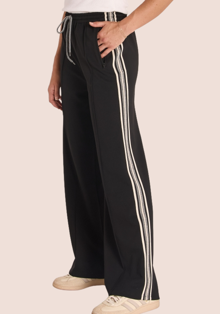 NOAH FULL LENGTH WIDE LEG PANT - LUXE BLACK