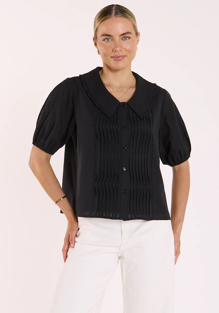 FEATHER + NOISE BETSY TOP - BLACK