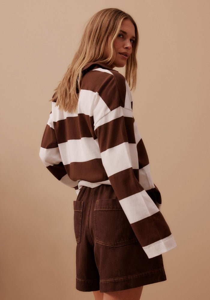 CERES LIFE DARCY RELAXED EVERYDAY SHORT - CHOCOLATE