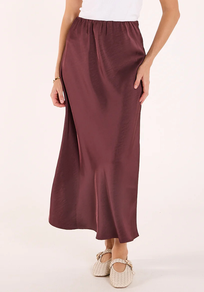 FEATHER + NOISE LENNON SKIRT - MERLOT