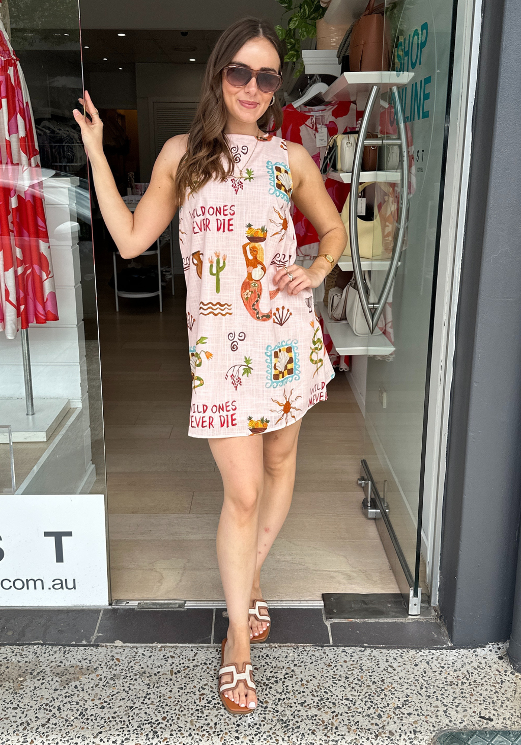 BY FRANKIE ZANA SHIFT DRESS - WILD ONES PRINT