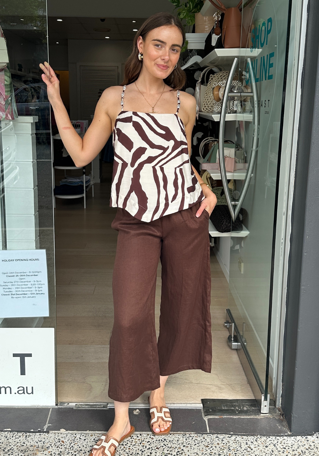 FARLEY LOOSE TANK - CHOCOLATE PRINT