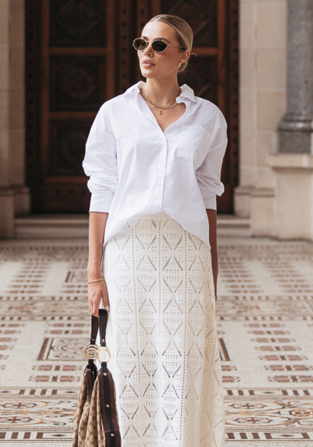 FEATHER + NOISE EVE SHIRT - WHITE