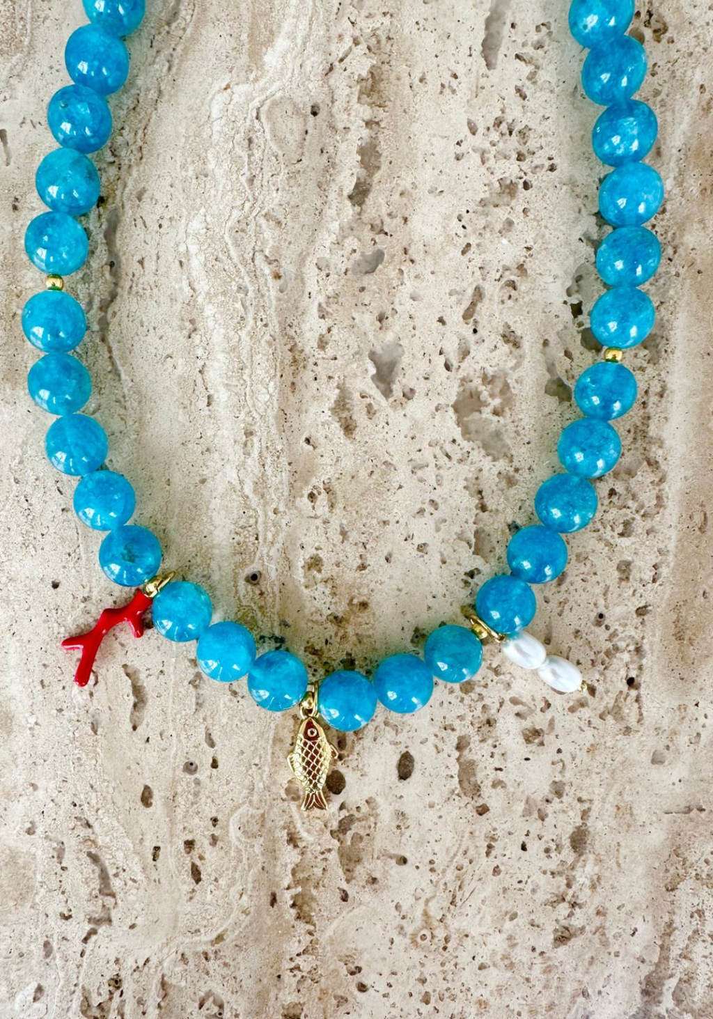 MOSK MELBOURNE SEA PENDANT NECKLACE - SEA BLUE