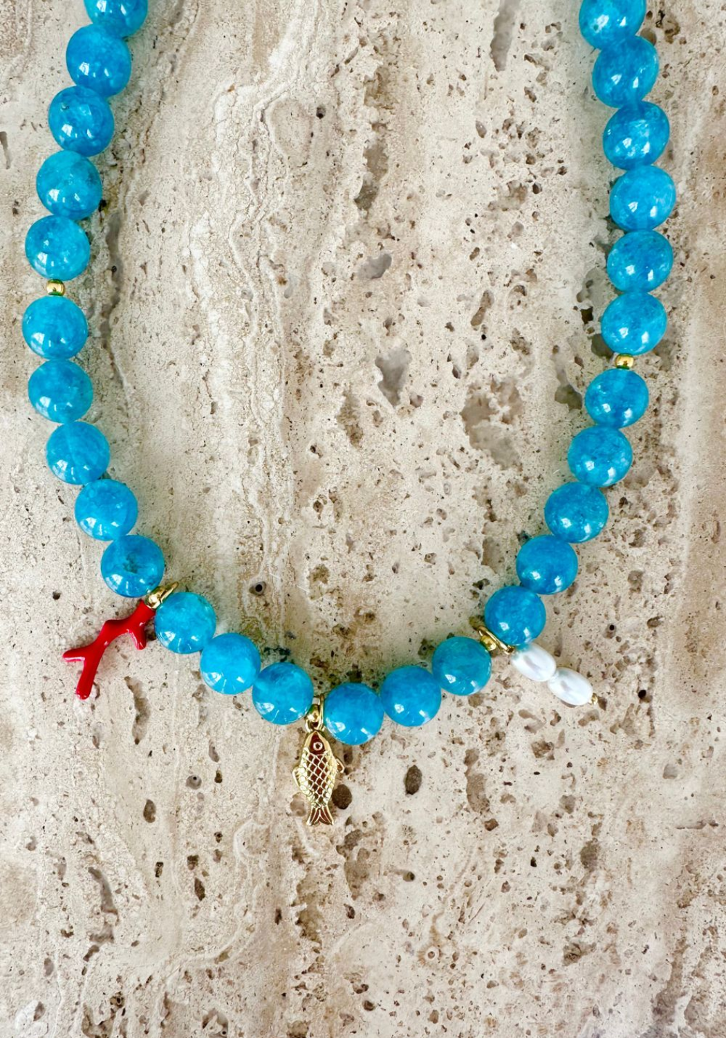 MOSK MELBOURNE SEA PENDANT NECKLACE - SEA BLUE