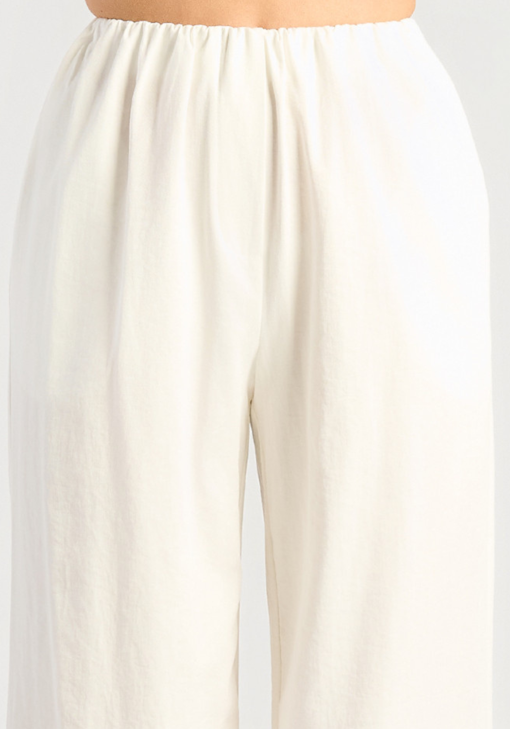 ALBA RUCHED WAIST DETAILED PANTS - WHITE