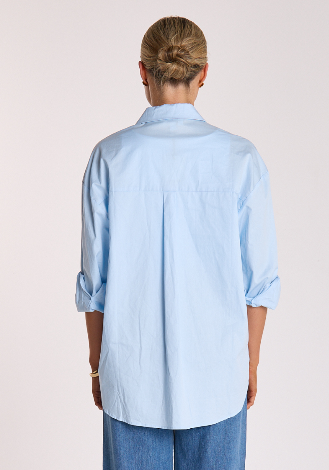 FEATHER + NOISE EVE COTTON SHIRT - POWDER BLUE