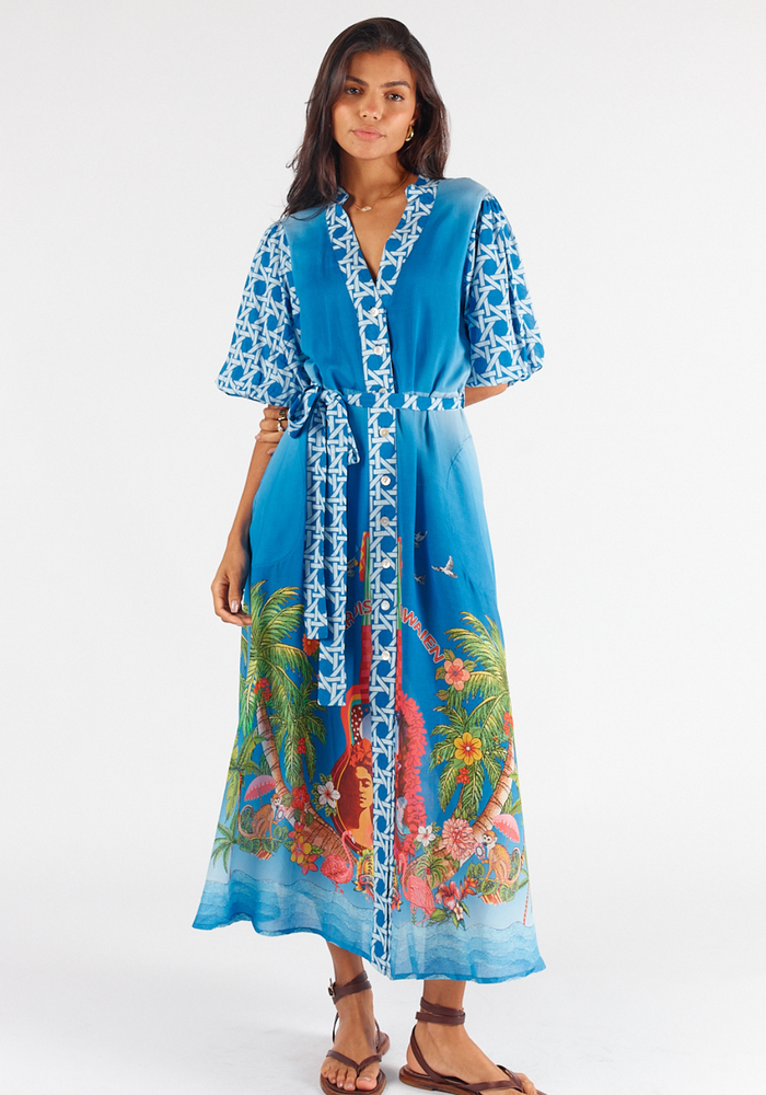 Load image into Gallery viewer, RUBYYAYA PARADIS MAXI DRESS - BLUE