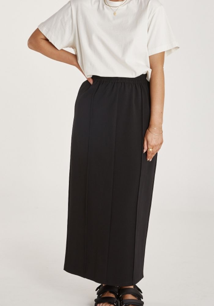 Load image into Gallery viewer, FEATHER + NOISE NOAH MAXI SKIRT - BLACK